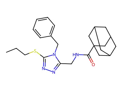 N-[(4-benzyl-5-propylsulfanyl-1,2,4-triazol-3-yl)methyl]adamantane-1-carboxamide structure