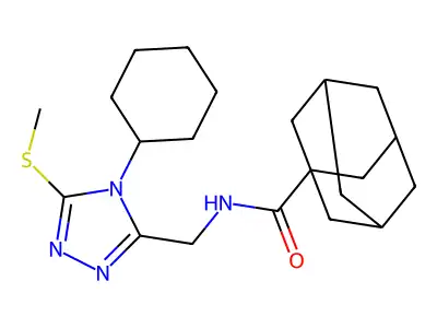 N-[(4-cyclohexyl-5-methylsulfanyl-1,2,4-triazol-3-yl)methyl]adamantane-1-carboxamide structure