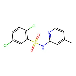 2,5-dichloro-N-(4-methylpyridin-2-yl)benzene-1-sulfonamide structure