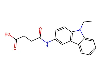 4-[(9-ethyl-9H-carbazol-3-yl)amino]-4-oxobutanoic acid structure
