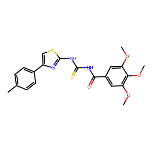 3,4,5-trimethoxy-N-[[4-(4-methylphenyl)-1,3-thiazol-2-yl]carbamothioyl]benzamide structure