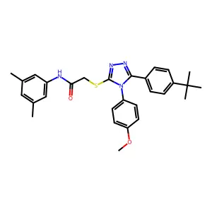 2-{[5-(4-tert-butylphenyl)-4-(4-methoxyphenyl)-4H-1,2,4-triazol-3-yl]sulfanyl}-N-(3,5-dimethylphenyl)acetamide structure