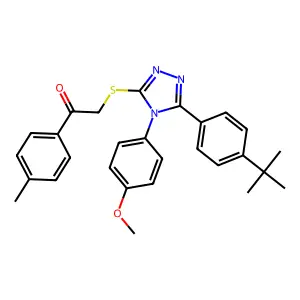2-{[5-(4-tert-butylphenyl)-4-(4-methoxyphenyl)-4H-1,2,4-triazol-3-yl]sulfanyl}-1-(4-methylphenyl)ethanone structure