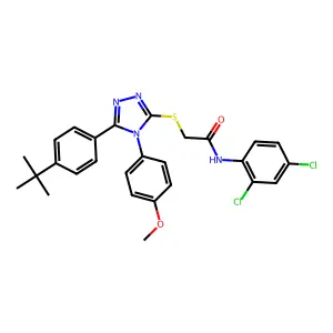 2-{[5-(4-tert-butylphenyl)-4-(4-methoxyphenyl)-4H-1,2,4-triazol-3-yl]sulfanyl}-N-(2,4-dichlorophenyl)acetamide structure