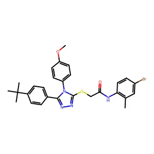 N-(4-bromo-2-methylphenyl)-2-{[5-(4-tert-butylphenyl)-4-(4-methoxyphenyl)-4H-1,2,4-triazol-3-yl]sulfanyl}acetamide structure