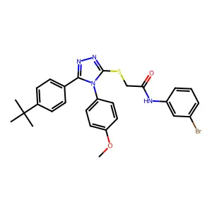 N-(3-bromophenyl)-2-{[5-(4-tert-butylphenyl)-4-(4-methoxyphenyl)-4H-1,2,4-triazol-3-yl]sulfanyl}acetamide structure