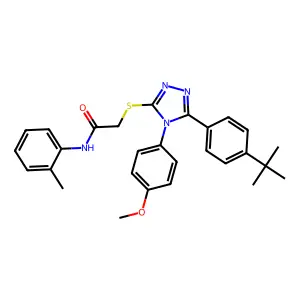 2-{[5-(4-tert-butylphenyl)-4-(4-methoxyphenyl)-4H-1,2,4-triazol-3-yl]sulfanyl}-N-(2-methylphenyl)acetamide structure