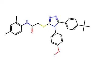 2-{[5-(4-tert-butylphenyl)-4-(4-methoxyphenyl)-4H-1,2,4-triazol-3-yl]sulfanyl}-N-(2,4-dimethylphenyl)acetamide structure