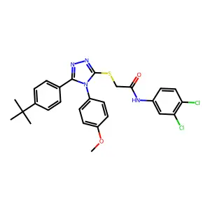 2-{[5-(4-tert-butylphenyl)-4-(4-methoxyphenyl)-4H-1,2,4-triazol-3-yl]sulfanyl}-N-(3,4-dichlorophenyl)acetamide structure