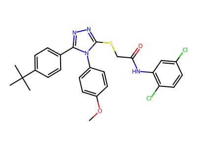 2-{[5-(4-tert-butylphenyl)-4-(4-methoxyphenyl)-4H-1,2,4-triazol-3-yl]sulfanyl}-N-(2,5-dichlorophenyl)acetamide structure