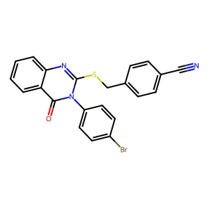 4-(((3-(4-Bromophenyl)-4-oxo-3,4-dihydroquinazolin-2-yl)thio)methyl)benzonitrile structure