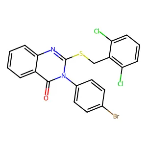 3-(4-Bromophenyl)-2-((2,6-dichlorobenzyl)thio)-4(3H)-quinazolinone structure