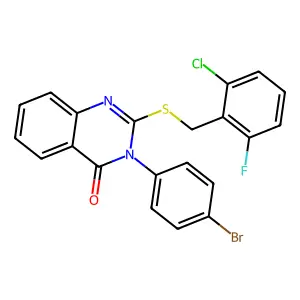 3-(4-Bromophenyl)-2-((2-chloro-6-fluorobenzyl)thio)-4(3H)-quinazolinone structure