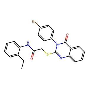 2-((3-(4-BR-PH)-4-Oxo-3,4-dihydro-2-quinazolinyl)thio)-N-(2-ethyl-PH)acetamide structure