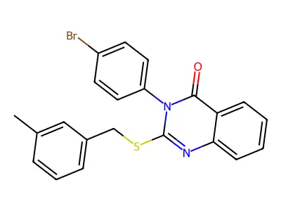 3-(4-Bromophenyl)-2-((3-methylbenzyl)thio)-4(3H)-quinazolinone structure