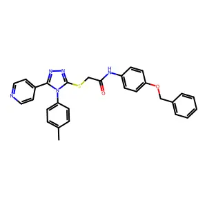 N-[4-(benzyloxy)phenyl]-2-{[4-(4-methylphenyl)-5-(pyridin-4-yl)-4H-1,2,4-triazol-3-yl]sulfanyl}acetamide structure