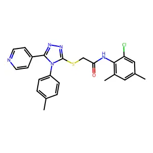 N-(2-chloro-4,6-dimethylphenyl)-2-{[4-(4-methylphenyl)-5-(pyridin-4-yl)-4H-1,2,4-triazol-3-yl]sulfanyl}acetamide structure