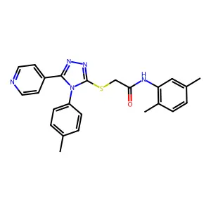 N-(2,5-dimethylphenyl)-2-{[4-(4-methylphenyl)-5-(pyridin-4-yl)-4H-1,2,4-triazol-3-yl]sulfanyl}acetamide structure