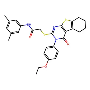 N-(3,5-Dimethylphenyl)-2-((3-(4-ethoxyphenyl)-4-oxo-3,4,5,6,7,8-hexahydrobenzo[4,5]thieno[2,3-d]pyrimidin-2-yl)thio)acetamide structure