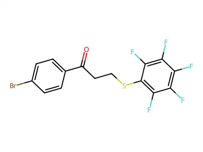 1-(4-Bromophenyl)-3-((2,3,4,5,6-pentafluorophenyl)thio)-1-propanone structure
