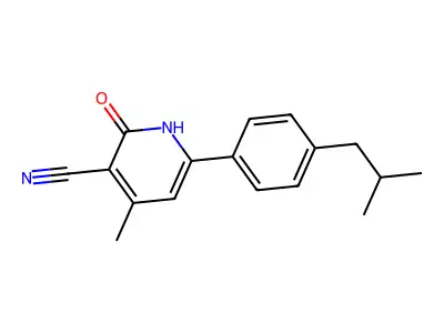 6-(4-Isobutylphenyl)-4-methyl-2-oxo-1,2-dihydro-3-pyridinecarbonitrile structure