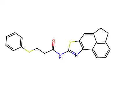 N-(4,5-dihydroacenaphtho[5,4-d]thiazol-8-yl)-3-(phenylthio)propanamide structure