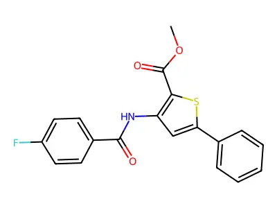 Methyl 3-(4-fluorobenzamido)-5-phenylthiophene-2-carboxylate structure