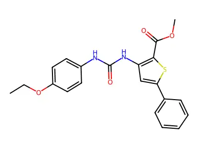 Methyl 3-[(4-ethoxyphenyl)carbamoylamino]-5-phenylthiophene-2-carboxylate structure