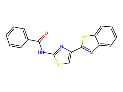 N-[4-(1,3-benzothiazol-2-yl)-1,3-thiazol-2-yl]benzamide structure