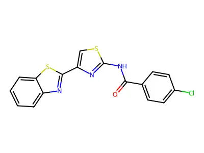 N-[4-(1,3-benzothiazol-2-yl)-1,3-thiazol-2-yl]-4-chlorobenzamide structure
