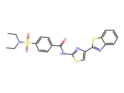 N-[4-(1,3-benzothiazol-2-yl)-1,3-thiazol-2-yl]-4-(diethylsulfamoyl)benzamide structure