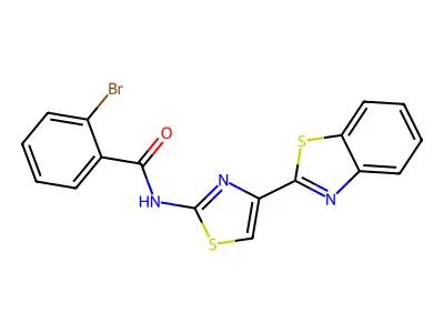 N-[4-(1,3-benzothiazol-2-yl)-1,3-thiazol-2-yl]-2-bromobenzamide structure