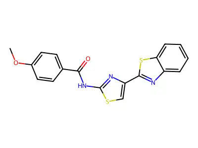 N-[4-(1,3-benzothiazol-2-yl)-1,3-thiazol-2-yl]-4-methoxybenzamide structure