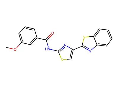 N-[4-(1,3-benzothiazol-2-yl)-1,3-thiazol-2-yl]-3-methoxybenzamide structure
