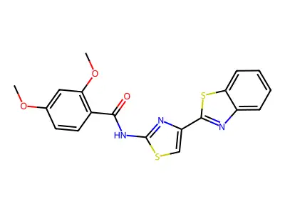 N-[4-(1,3-benzothiazol-2-yl)-1,3-thiazol-2-yl]-2,4-dimethoxybenzamide structure