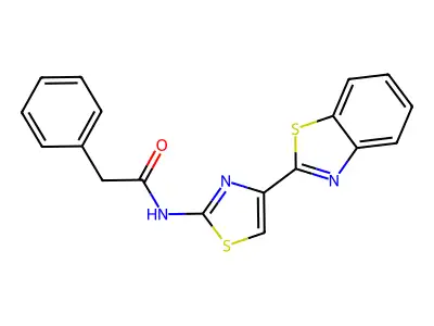 N-[4-(1,3-benzothiazol-2-yl)-1,3-thiazol-2-yl]-2-phenylacetamide structure