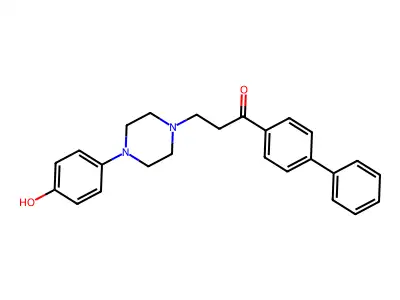 1-(1,1'-Biphenyl)-4-YL-3-(4-(4-hydroxyphenyl)-1-piperazinyl)-1-propanone structure