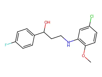 3-(5-Chloro-2-methoxyanilino)-1-(4-fluorophenyl)-1-propanol structure