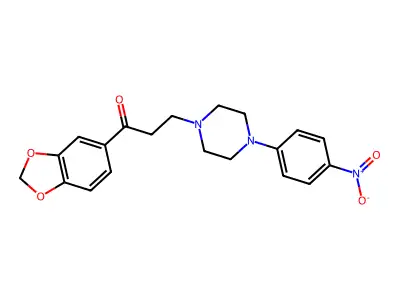 1-(1,3-Benzodioxol-5-YL)-3-(4-(4-nitrophenyl)-1-piperazinyl)-1-propanone structure