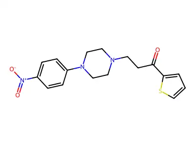 3-[4-(4-Nitrophenyl)-1-piperazinyl]-1-(2-thienyl)-1-propanone structure