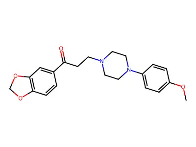 1-(1,3-Benzodioxol-5-YL)-3-(4-(4-methoxyphenyl)-1-piperazinyl)-1-propanone structure