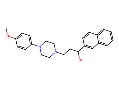 3-[4-(4-Methoxyphenyl)piperazino]-1-(2-naphthyl)-1-propanol structure