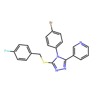 3-(4-(4-Bromophenyl)-5-((4-fluorobenzyl)thio)-4H-1,2,4-triazol-3-YL)pyridine structure