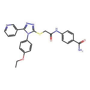 4-(2-((4-(4-Ethoxyphenyl)-5-(pyridin-3-yl)-4H-1,2,4-triazol-3-yl)thio)acetamido)benzamide structure