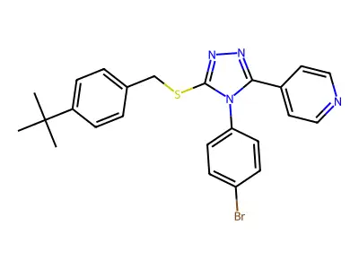 4-(4-(4-Bromophenyl)-5-((4-tert-butylbenzyl)thio)-4H-1,2,4-triazol-3-YL)pyridine structure