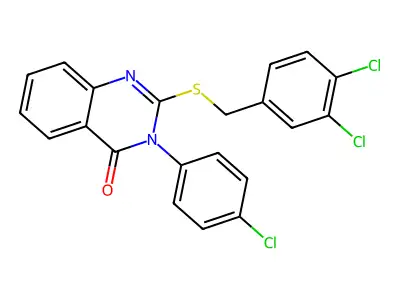 3-(4-Chlorophenyl)-2-((3,4-dichlorobenzyl)thio)-4(3H)-quinazolinone structure