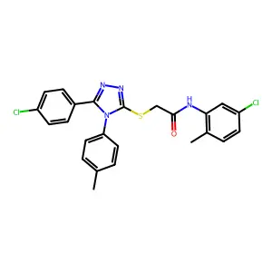 N-(5-chloro-2-methylphenyl)-2-{[5-(4-chlorophenyl)-4-(4-methylphenyl)-4H-1,2,4-triazol-3-yl]sulfanyl}acetamide structure