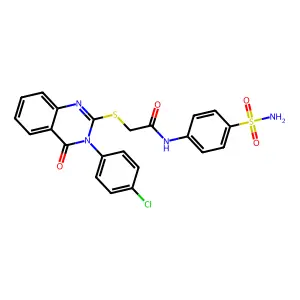 2-{[3-(4-chlorophenyl)-4-oxo-3,4-dihydroquinazolin-2-yl]sulfanyl}-N-(4-sulfamoylphenyl)acetamide structure
