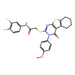 N-(3,4-difluorophenyl)-2-{[3-(4-methoxyphenyl)-4-oxo-3,4,5,6,7,8-hexahydro[1]benzothieno[2,3-d]pyrimidin-2-yl]sulfanyl}acetamide structure