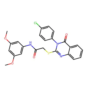 2-{[3-(4-chlorophenyl)-4-oxo-3,4-dihydroquinazolin-2-yl]sulfanyl}-N-(3,5-dimethoxyphenyl)acetamide structure